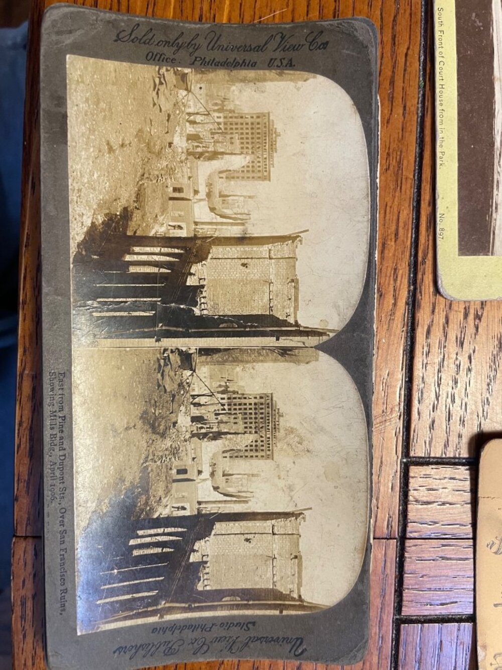 Vintage Stereoview Cards - San Francisco Ruins & Landslide Scene By Universal